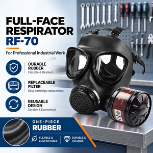 Masque à gaz intégral avec cartouche filtrante remplaçable pour la protection chimique, la protection contre la poussière et les gaz nocifs, respirateur tactique - Product Image 2