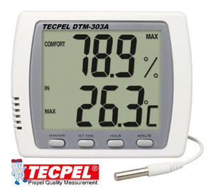 TECPEL DTM-303A Digital LCD Thermometer Hygrometer <b>Temperature</b> <b>Controller</b> Handheld Desktop Use AAA Batteries Powered Plastic - Product Image 4