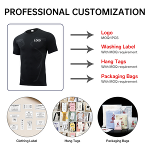 OEM Üretici Erkek Spor Hızlı Kuruyan Nefes Alabilen Dar Kesim Tişört SPOR KIYAFETİ Desenli Kas Geliştirme Günlük Koşu Üstü - Product Image 3