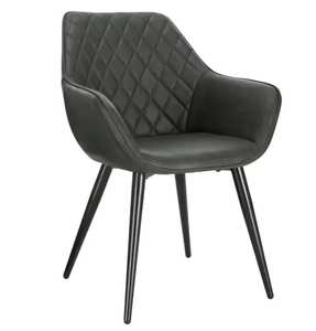 Top Selling Best Quality Durable Upholstered Restaurant Arm <b>Chairs</b> PU Leather Dining <b>Chair</b> With Metal Legs - Product Image 2