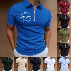 Camiseta de Hombre con Cierre, Diseño Personalizado, 100% Algodón, Transpirable, de Secado Rápido, Estilo Urbano, Lisa, para Serigrafía, Venta al Por Mayor - Product Image 2