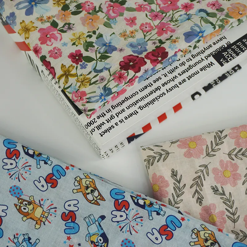 Tissu de pelouse 100% en coton biologique, 1 pièce, design Floral de printemps Super léger