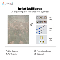 Yihuale DIY Lukisan Akrilik Warna-Warni Buatan Tangan, Lukisan Minyak Digital, Kanvas Cetak Siap Pakai, Kerajinan Seni Lukis dengan Angka untuk Dewasa