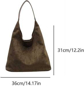 New Fashion Suede Hobo Women's Handbag Customizable Shoulder Bag - Product Image 6