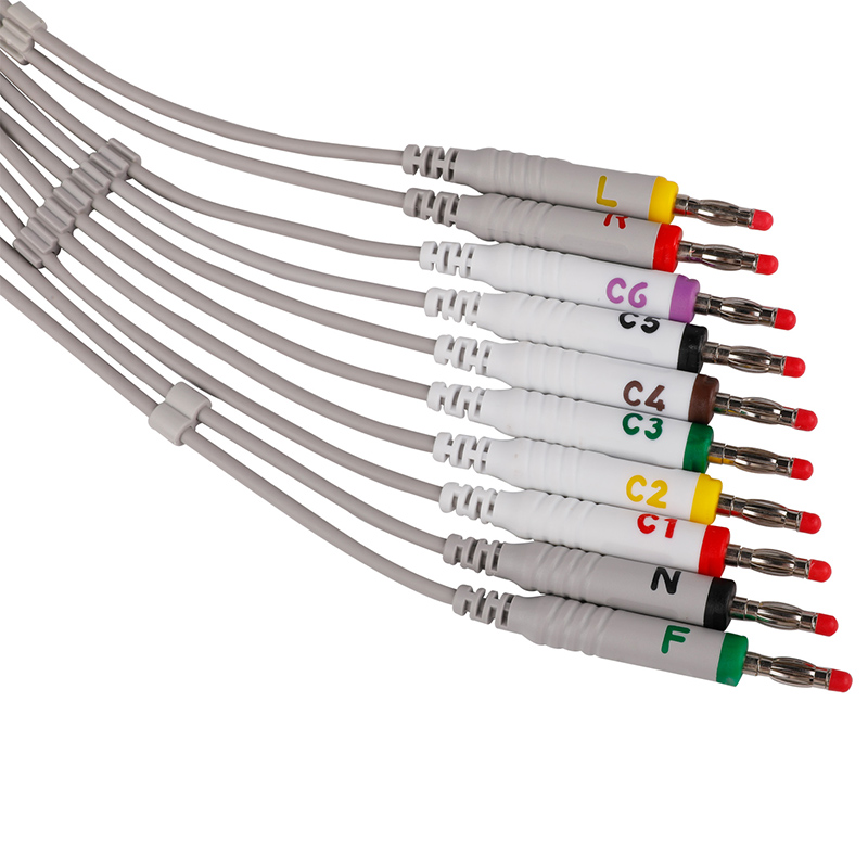10 Lead 20Pin Banana 4.0 Compatible Edan ECG SE-1515 DX12 Holter EKG Patient Cable
