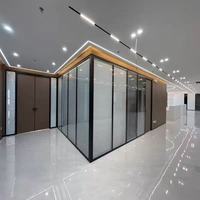 Aluminum Frame Glass Partition Wall with Simple Design, Custom-made Tempered Glass Office Partition Wall for Office Use