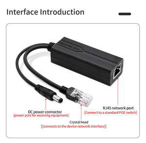 Injecteur adaptateur Gigabit PoE 100/1000 Mbps IEEE802.3at 12V 1.2A avec isolation, connecteur RJ45 pour caméra IP Zhenqian - Product Image 2