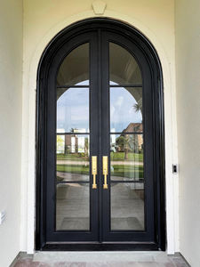 חדש חדש פלדה מחושל דלת פלדה מול נוף מלא כפול נוף מלא זכוכית מתכת כניסה דלתות כניסה לשער החיצוני הבית - Product Image 3