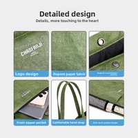Sac à main pour ordinateur portable en papier DuPont multicouche avec fermeture magnétique et doublure Oxford pour les trajets quotidiens