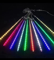Guirlande lumineuse LED tubulaire effet pluie de météores, 20 ensembles connectables, étanche IP65 pour extérieur, multicolore, décorations de Noël et du Nouvel An