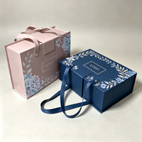 Boîte cadeau rigide personnalisée avec poignée, emballage en papier rigide de luxe pour l'emballage de détail