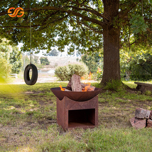 Foyer en acier corten personnalisé pour jardin extérieur Conception de combustion du bois en métal durable Vente en gros pour combustible de bois de chauffage créatif - Product Image 3