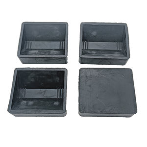 Tapis de meuble noir carré en caoutchouc anti-dérapant roulette tasses sous-verres de jambe canapé chaise pieds bouchons de lit anti-dérapant protecteurs de sol - Product Image 6