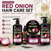 Après-shampoing Épaississant à l'Oignon Rouge 500ml Sans Sulfate Biotine Huile de Nigelle Romarin Démêlant Anti-frisottis Cheveux Doux et Brillants