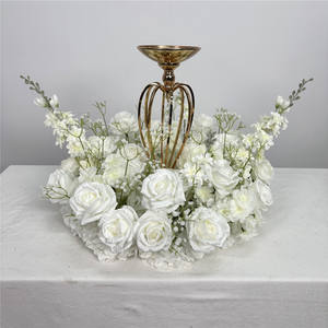 Guirnalda de Rosas Blancas Pequeñas de 50 cm, Bola de Flores Artificiales, Centro de Mesa para Decoración de Bodas, Venta Caliente - Product Image 1