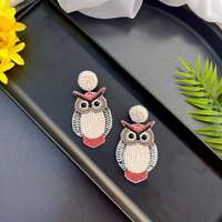 Anting-anting manik-manik boho buatan tangan, perhiasan manik biji gantung untuk wanita, aksesori pernyataan mode etnik yang stylish