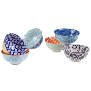 Petits bols à riz et salade en porcelaine fine, blancs, 4,5-6 pouces, écologiques, compatibles micro-ondes, style Japandi, bols d'accompagnement en céramique pour fêtes - Product Image 1