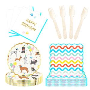 DAMAI - Juego de Vajilla Desechable con Diseño de Animales para Fiestas Infantiles, Plato de Papel y Vasos con Diseño de Dálmata y Cocker Spaniel - Product Image 3