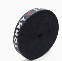 Bande élastique en polyester jacquard à haute élasticité, imprimée, pour accessoires de lingerie et sous-vêtements, avec texte de logo personnalisé