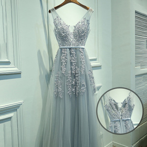 Vestido de Noche Elegante S654F para Damas, Vestido Largo para Novia, Dama de Honor y Anfitriona, Talla Personalizada, Diseño Real con Decoración de Encaje - Product Image 1