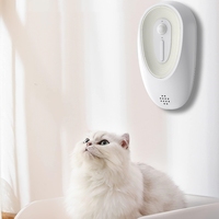 JC Maison pour animaux de compagnie en plastique moderne, désodorisant pour litière pour chat, purificateur d'air, ozone, élimination des odeurs, éliminateur d'odeurs, parfum frais, rechargeable