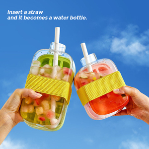 <span class=keywords><strong>Bouteille</strong></span> à glaçons 2 en 1 avec <span class=keywords><strong>bac</strong></span> à glaçons sans contact, <span class=keywords><strong>bouteille</strong></span> d'eau avec <span class=keywords><strong>bac</strong></span> à glaçons vertical à pression facile avec couvercle pour congélateur - Product Image 4