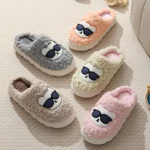 Cotton Slippers Women's Autumn and Winter 2023 New Internet Popular Indoor Home Furnishing Plush Cute Thick-soled Warm Wool
