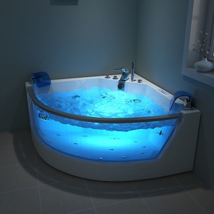 Diseño de surf Esquina independiente Chorro de aire Burbuja Acrílico Bañera de esquina Bañera de hidromasaje Spa Masaje de vidrio Bañera de hidromasaje - Product Image 1