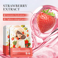 Masques faciaux en feuille hydratants, nourrissants et blanchissants à la vitamine C naturelle, au citron, à la fraise et au miel, OEM/ODM