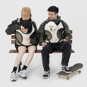 Ransel pembawa hewan peliharaan kucing anjing, tas Tote portabel bahu ganda, bernapas untuk bersepeda, luar ruangan, bersepeda, tamasya, mendaki ukuran besar - Product Image 6