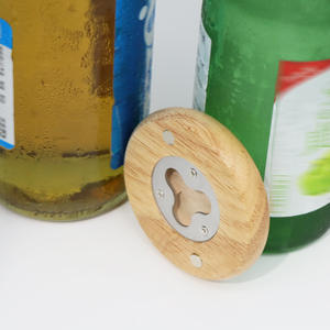 فتاعة زجاجات مستديرة من الخشب الصلب من الخيزران ، مغناطيس للمنزل والنبيذ قابل للتخصيص مع شمع - Product Image 4