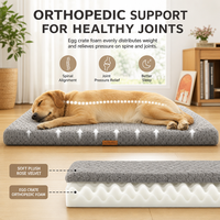 Canapé-lit pour chien en gros avec support en mousse alvéolée, housse amovible et lavable en peluche PV pour grands chiens OEM ODM