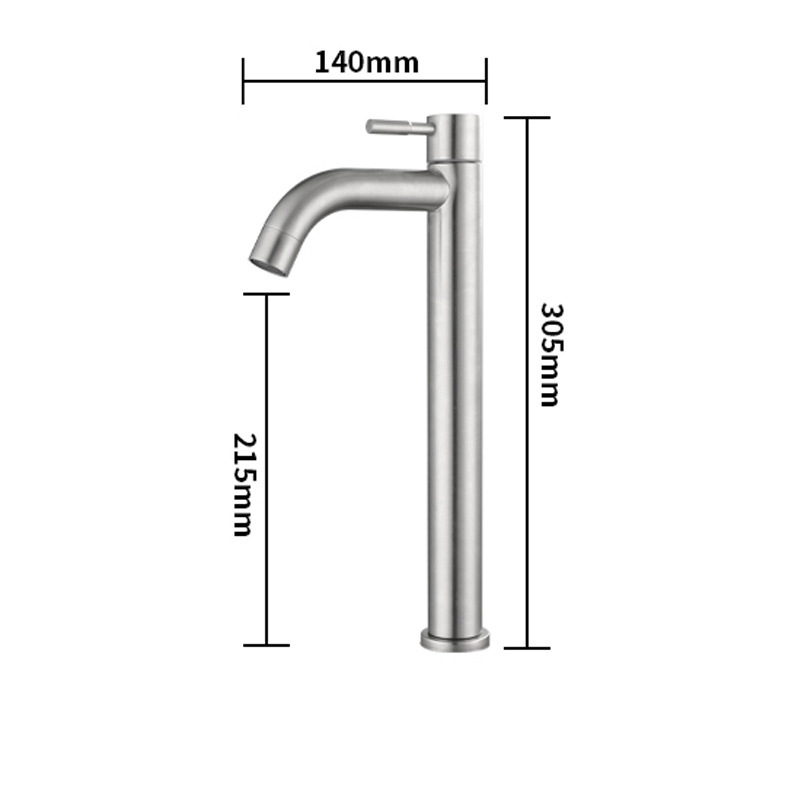 304 Brushed Cold Only High-Height Swan Neck