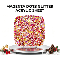 Feuille d'acrylique coulée scintillante 1/8 avec points dorés magenta pour découpe laser, accessoires capillaires, marque-pages, sous-verres et cadeaux personnalisés