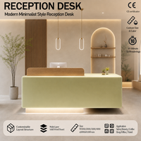 Comptoir de réception moderne et minimaliste pour salon de beauté, magasin de vêtements, studio de danse et de photographie, cabinet dentaire, centre post-partum, personnalisable