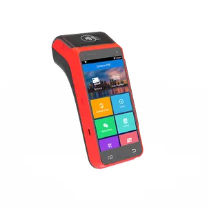 Ponto de venda com tela de toque, terminal POS portátil Android com impressora de impacto, máquina POS offline com punção de seis dígitos