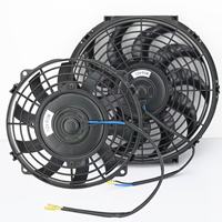 POKKA kipas Radiator pendingin udara otomatis, bilah lengkung Universal 12 inci, 12V/24V