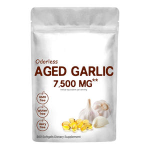 Cápsulas de Extrato de Alho Envelhecido Sem Odor 7500mg Suplemento Dietético de Alta Potência Não OGM Sem Glúten, Testado em Laboratório, 300 Contagens - Product Image 1