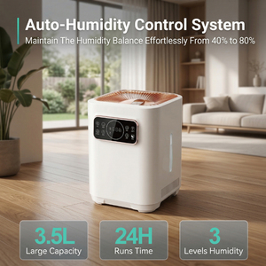 Humidificador Evaporativo Eléctrico de Plástico de 3.5L con Humidostato para Humidificar el Aire del Hogar - Product Image 3