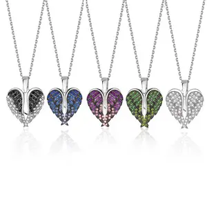 New jewelry heart necklace female personality diamond-encrusted love pendant necklace can be customized name