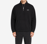 Sweat-shirt à col zippé 1/4 de haute qualité, poids lourd 400 GSM, style élégant, plus doux, avec broderie et impression, design tricoté, hiver