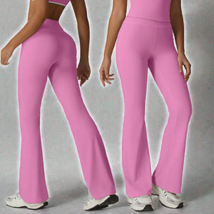 <b>Women's</b> High Waist Elastic Waist <b>Flared</b> Yoga Pants Lightweight Spandex/Nylon Full Length Quick Dry Fitness Sportswear 220g OEM - Product Image 2