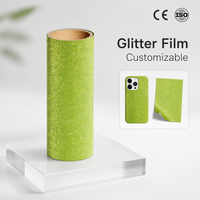 Rouleau de vinyle PVC brillant industriel, film de lamination étanche à paillettes pour chaussures de créateur, emballage cadeau de luxe