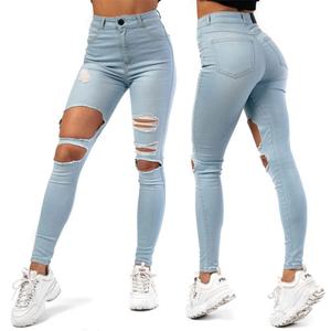 Latest Most Popular Street Wear Distressed Big Rips <b>Stretch</b> High Waist Fashion Skinny <b>Women</b> <b>Jeans</b> - Product Image 3
