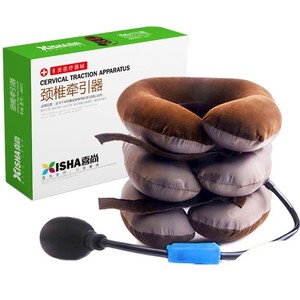Dispositivo de Tracción Cervical Inflable Xishang para el Hogar, Fijador Portátil para Estiramiento, Soporte y Protector de Cuello, Medio Forro Polar - Product Image 1