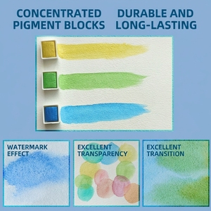 XinyiArt 48 Couleurs Peinture <span class=keywords><strong>Aquarelle</strong></span> Solide Métallique Nacrée Demi-Palettes Multicolores en Gros pour Artistes - Product Image 5