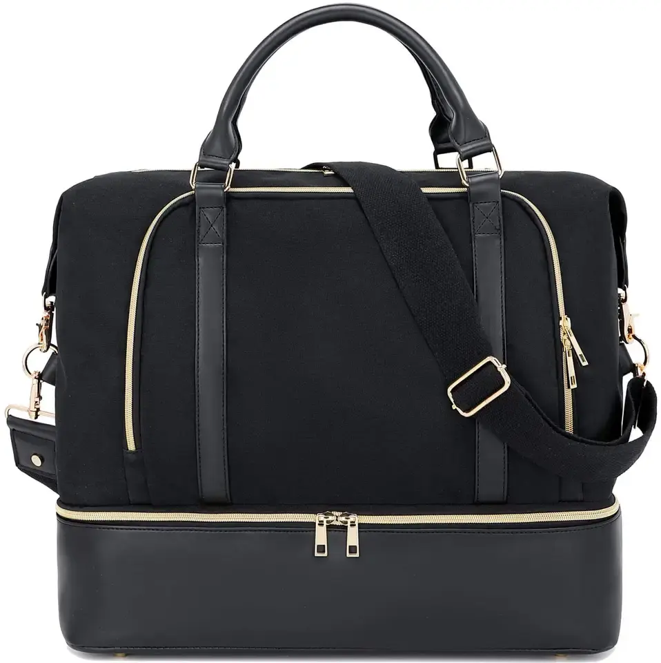 Voyage de luxe grand chariot en cuir Duffle Weekender sac étanche sport Gym toile cirée Logo personnalisé sac polochon pour les femmes