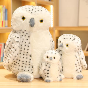 Animal en peluche de dessin animé créatif oiseau hibou en peluche ailes tachetées blanches hibou poupée simulation blanc RealLife en peluche hibou oreillers de couchage - Product Image 4