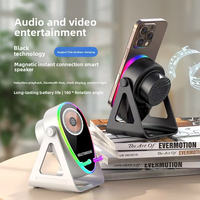 Station de recharge sans fil professionnelle avec haut-parleur à induction, support de téléphone RGB, pour bureau à domicile, fourniture d'usine OEM ODM