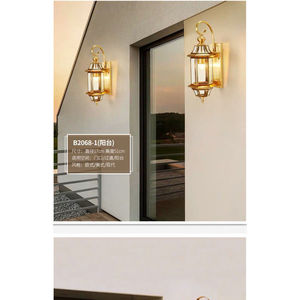Lampe murale extérieure carrée en cuivre, verre trempé, lumière LED étanche pour cour, clôture, balcon, jardin - Product Image 4